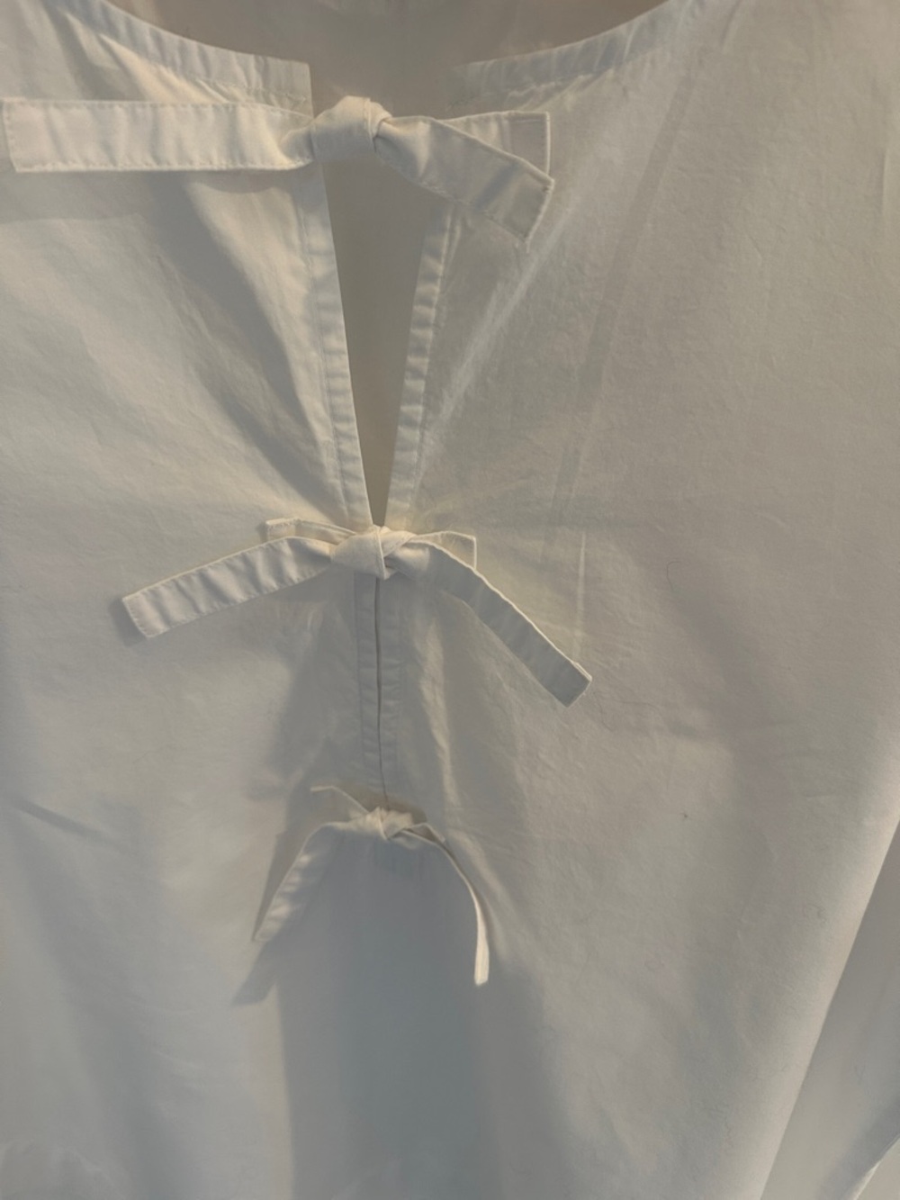 LOFT White Tie-Front Puff Sleeve Blouse - Picture 2 of 3
